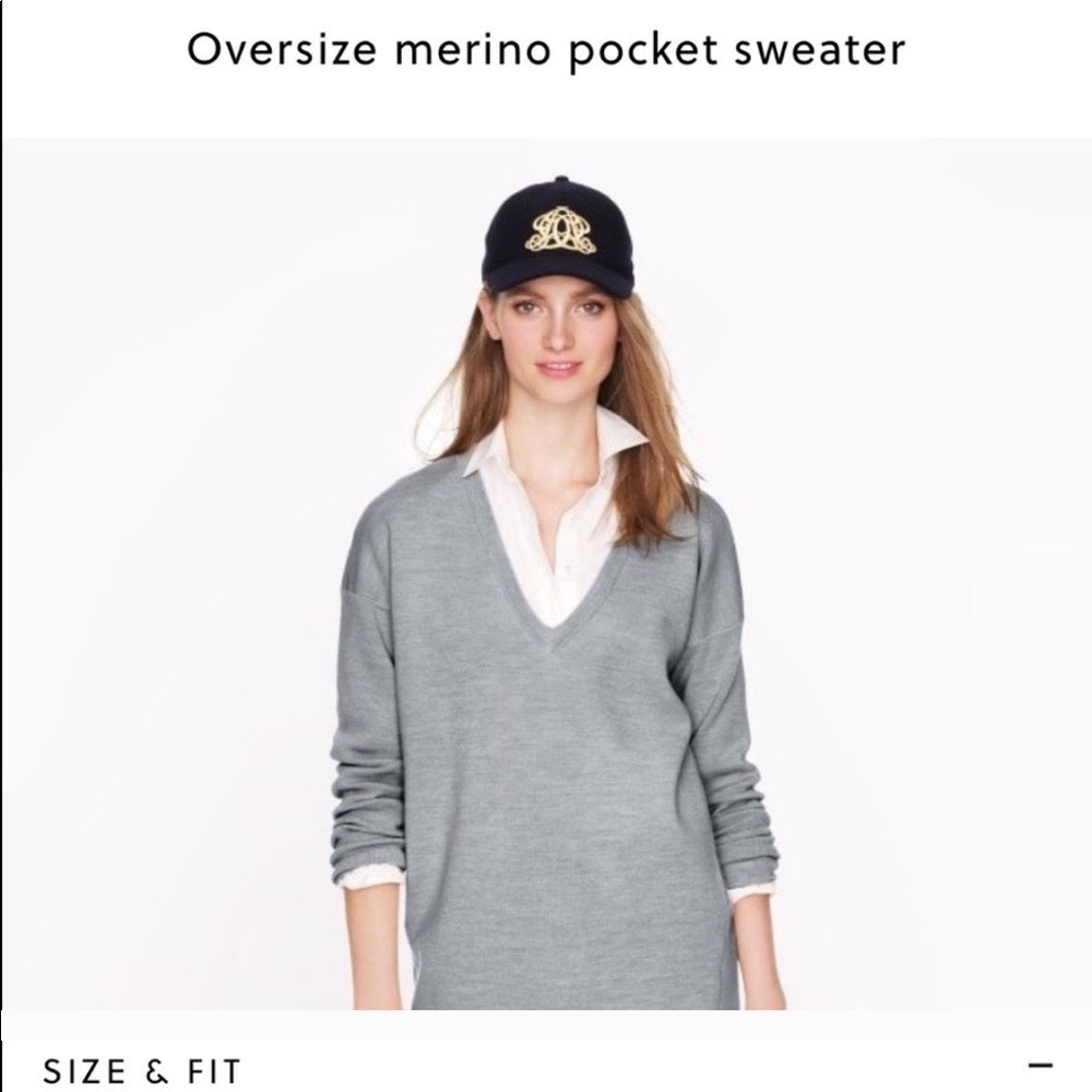J. Crew oversized merino wool v neck sweater, S